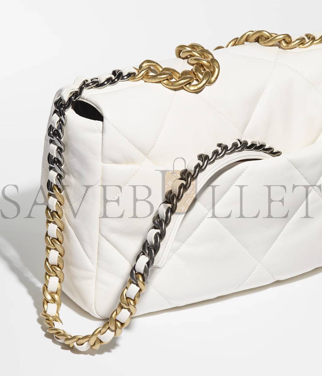 Ch*el 19 large handbag gold hardware as1161 b01564 (30*20*10cm)