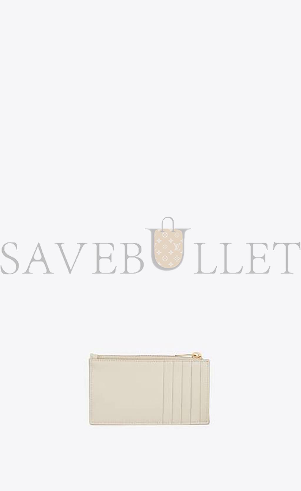 Y*L cassandre matelassÉ fragments zipped card case in grain de poudre embossed leather 607915bow019207 (13*8*2cm)