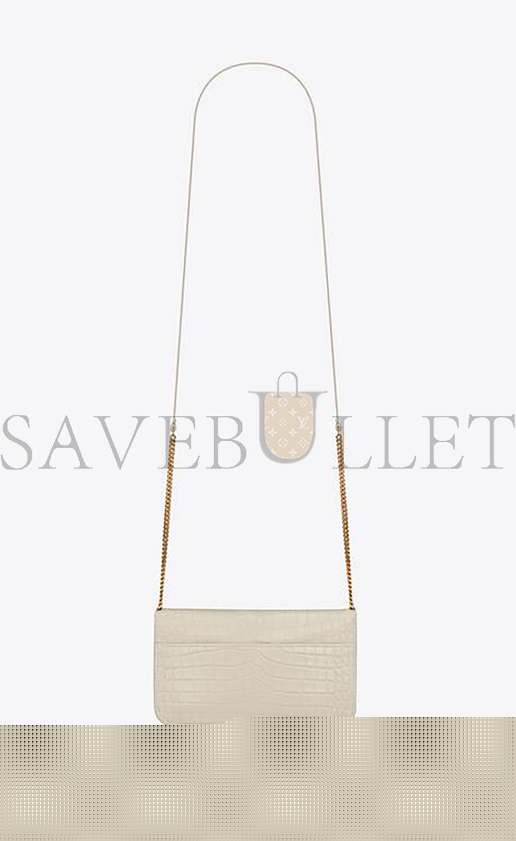 Y*L cassandre phone holder with strap in shiny crocodile-embossed leather 635095dnd1j9207 (18*11*2.5cm)