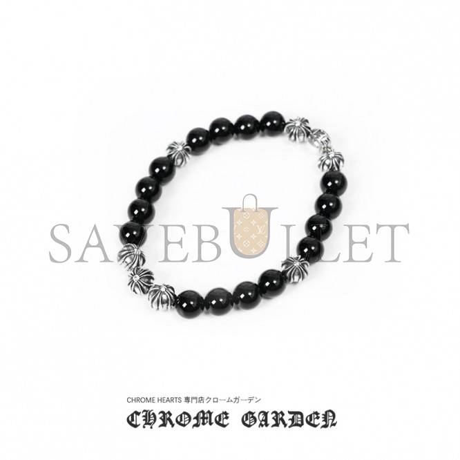 Ch**me He**ts onyx bead bracelet 8mm (8 silver beads)