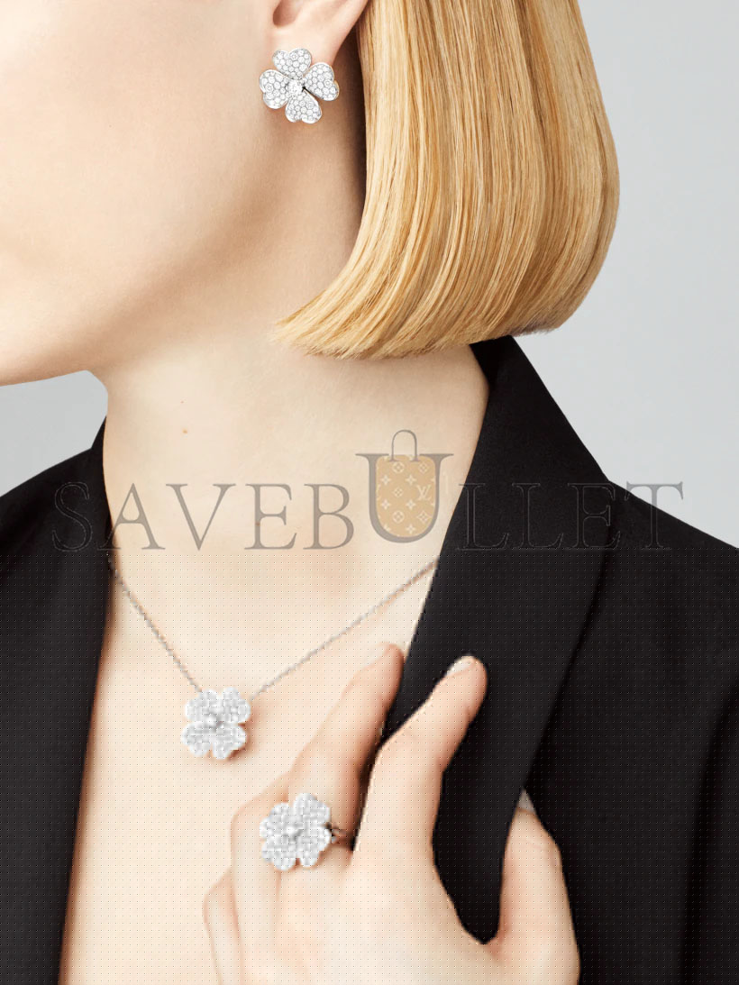 v*n cl*f arpels cosmos earrings, medium model - white gold, Di*m*nd vcaro68j00