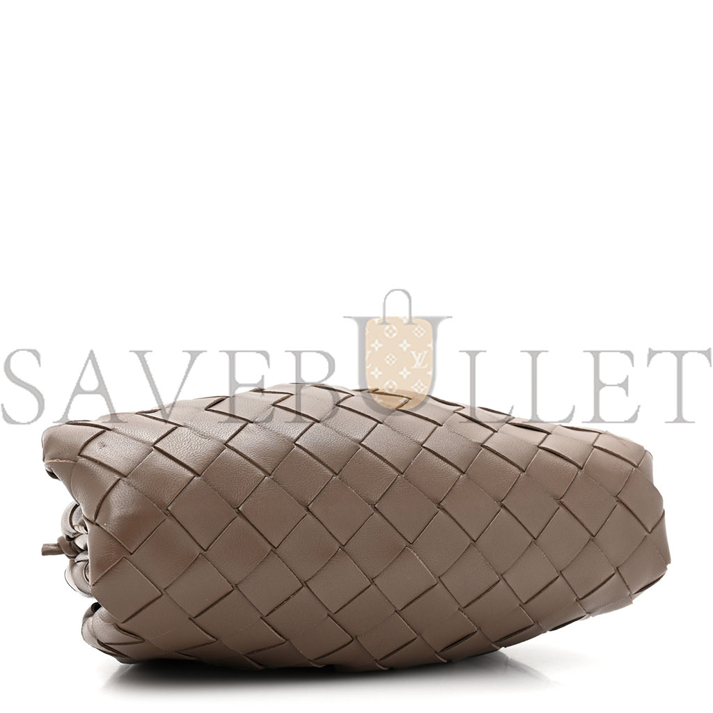 bo*te*ga Ve*ne*ta nappa intrecciato the mini pouch taupe grey 1442829 (22*11*5cm)