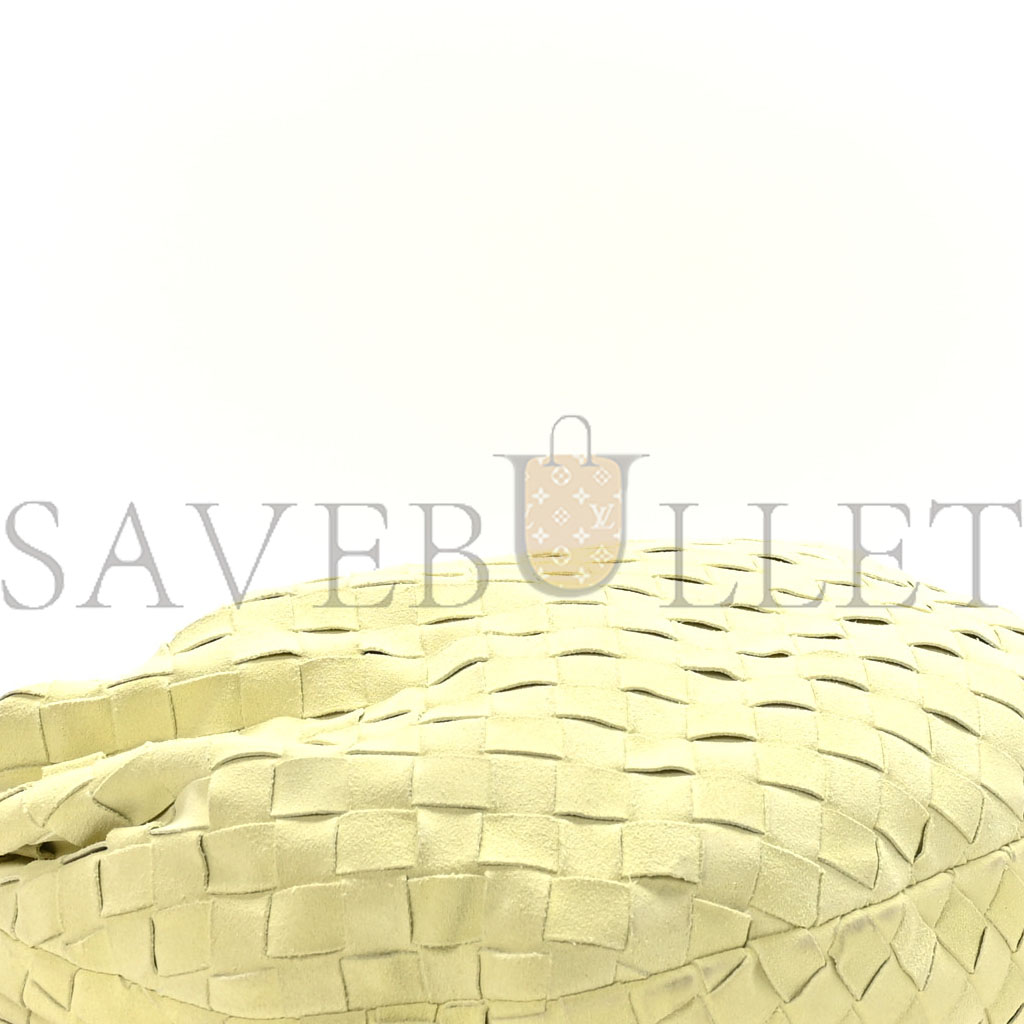 bo*te*ga Ve*ne*ta suede calfskin intrecciato teen jodie hobo lemon wash (33*25*8cm)