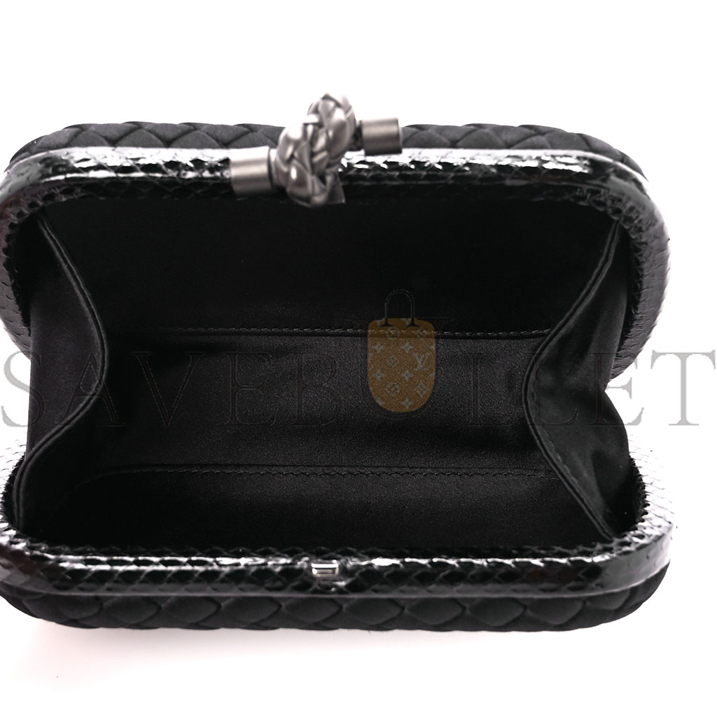 bo*te*ga Ve*ne*ta satin intreccio impero ayers knot clutch black (17*10*4cm)