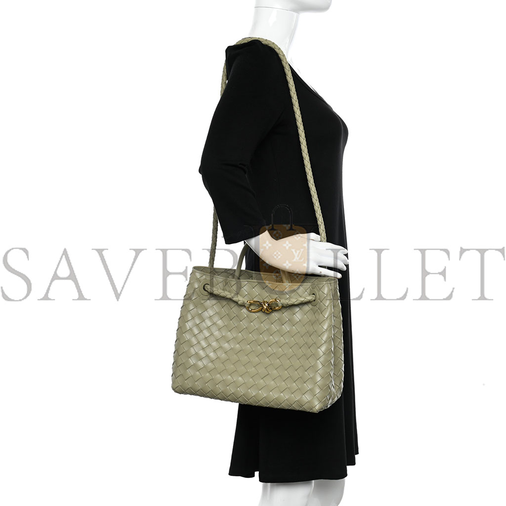 bo*te*ga Ve*ne*ta nappa intrecciato medium andiamo shoulder bag travertine (32*25*11cm)