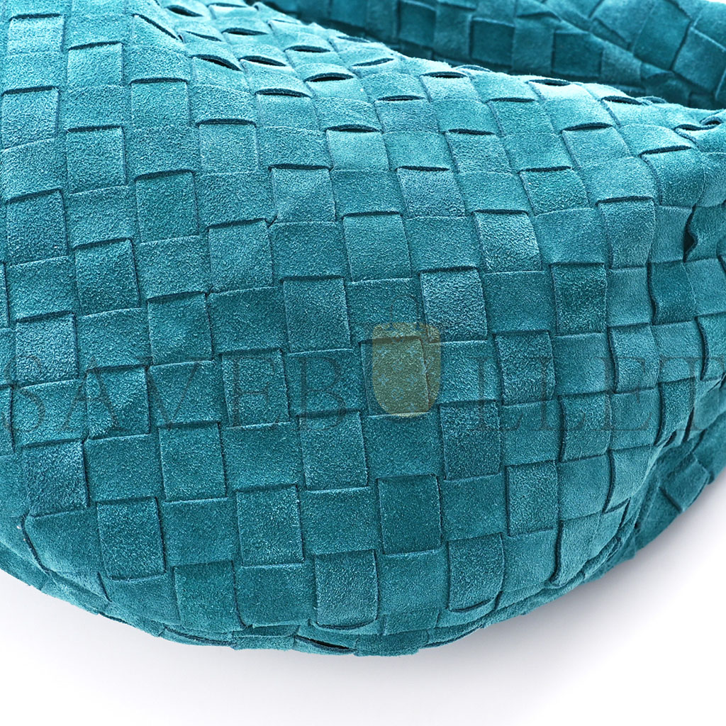 bo*te*ga Ve*ne*ta suede intrecciato teen jodie hobo petroleum blue (36*20*13cm)