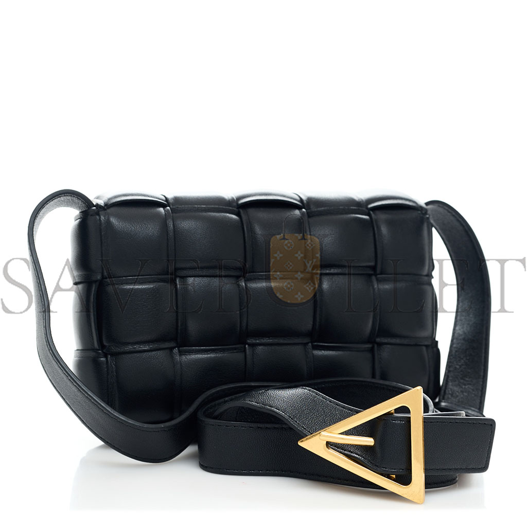 bo*te*ga Ve*ne*ta nappa maxi intrecciato small padded cassette crossbody bag black (19*12*5cm)