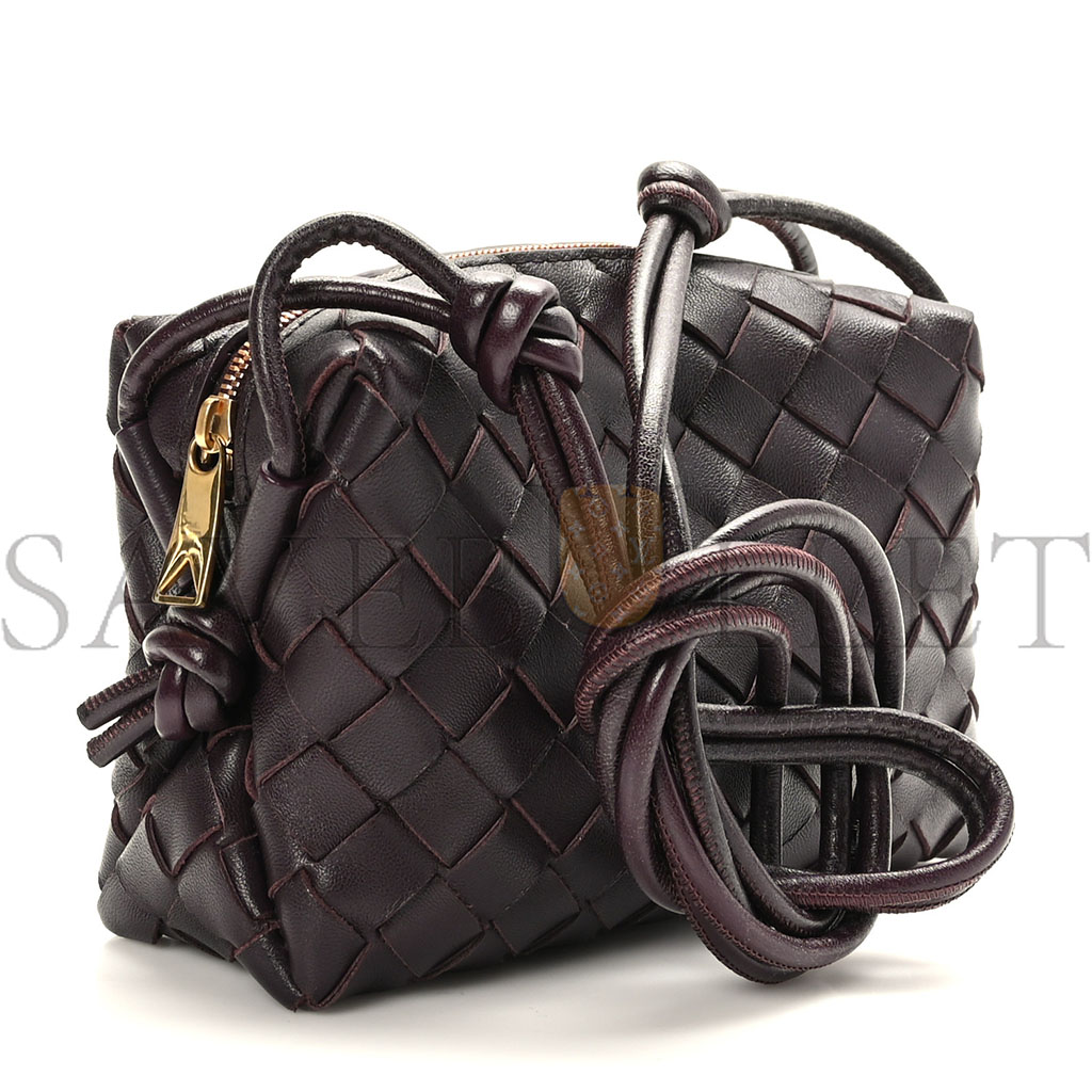bo*te*ga Ve*ne*ta nappa intrecciato mini loop camera bag grape 1417427 (18*11*8cm)