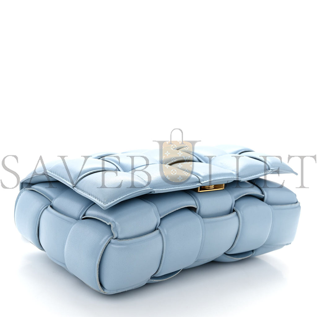 bo*te*ga Ve*ne*ta nappa maxi intreccio padded cassette crossbody bag ice (26*18*8cm)