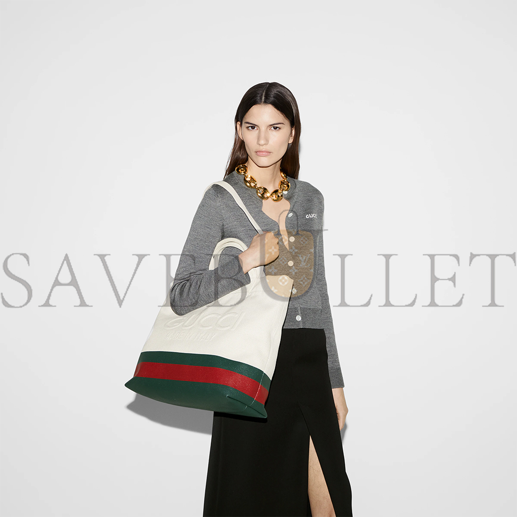 G*u*i canvas tote bag with embossed detail 782741  (40*38*17cm)