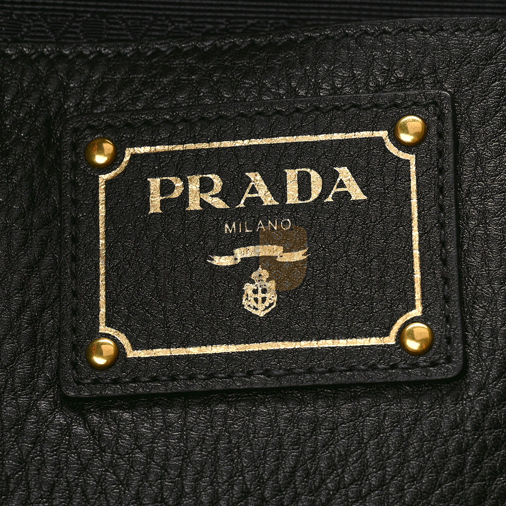Pra*a vitello daino side zip tote black (36*30*13cm)
