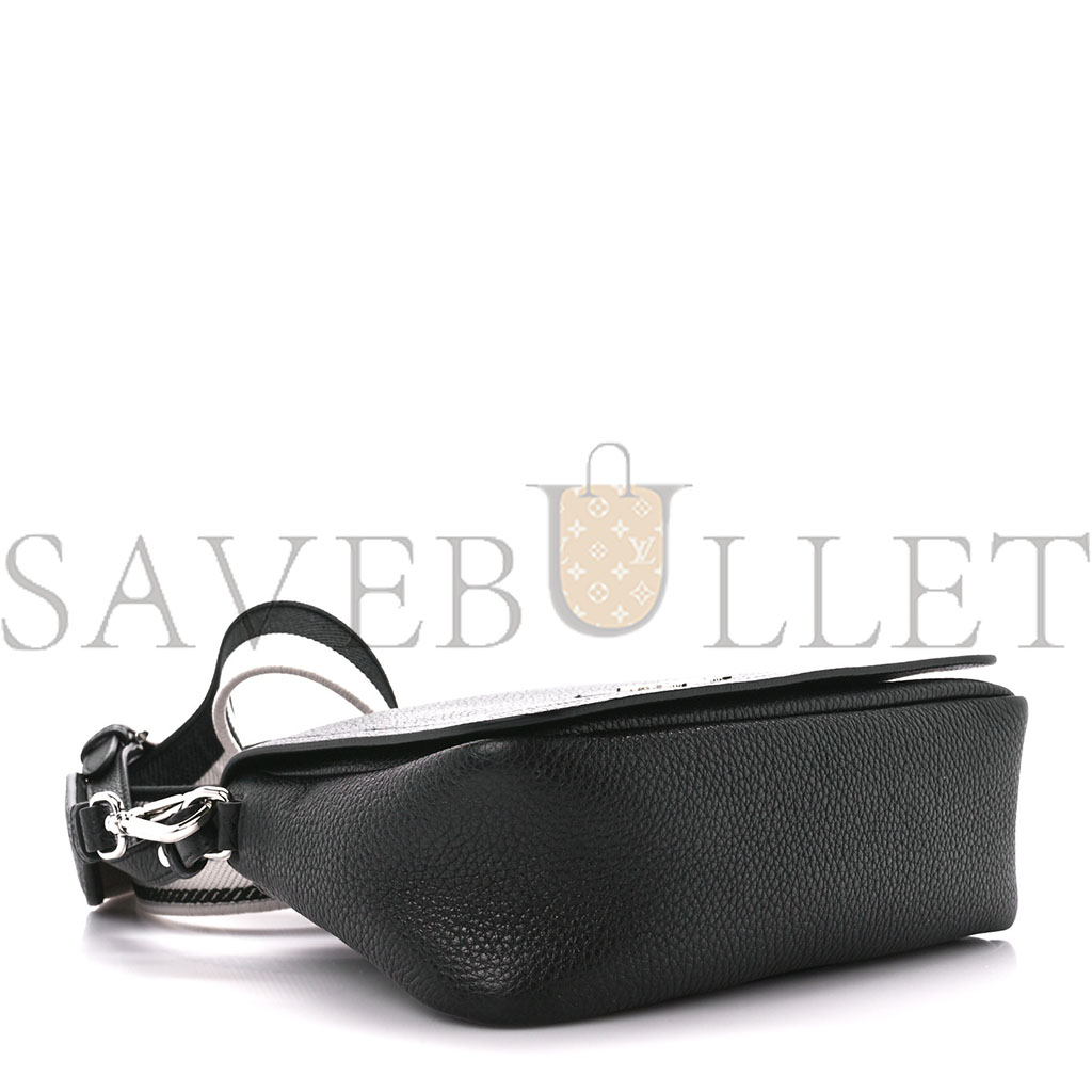 Pra*a vitello daino flou flap crossbody black (23*15*8cm)