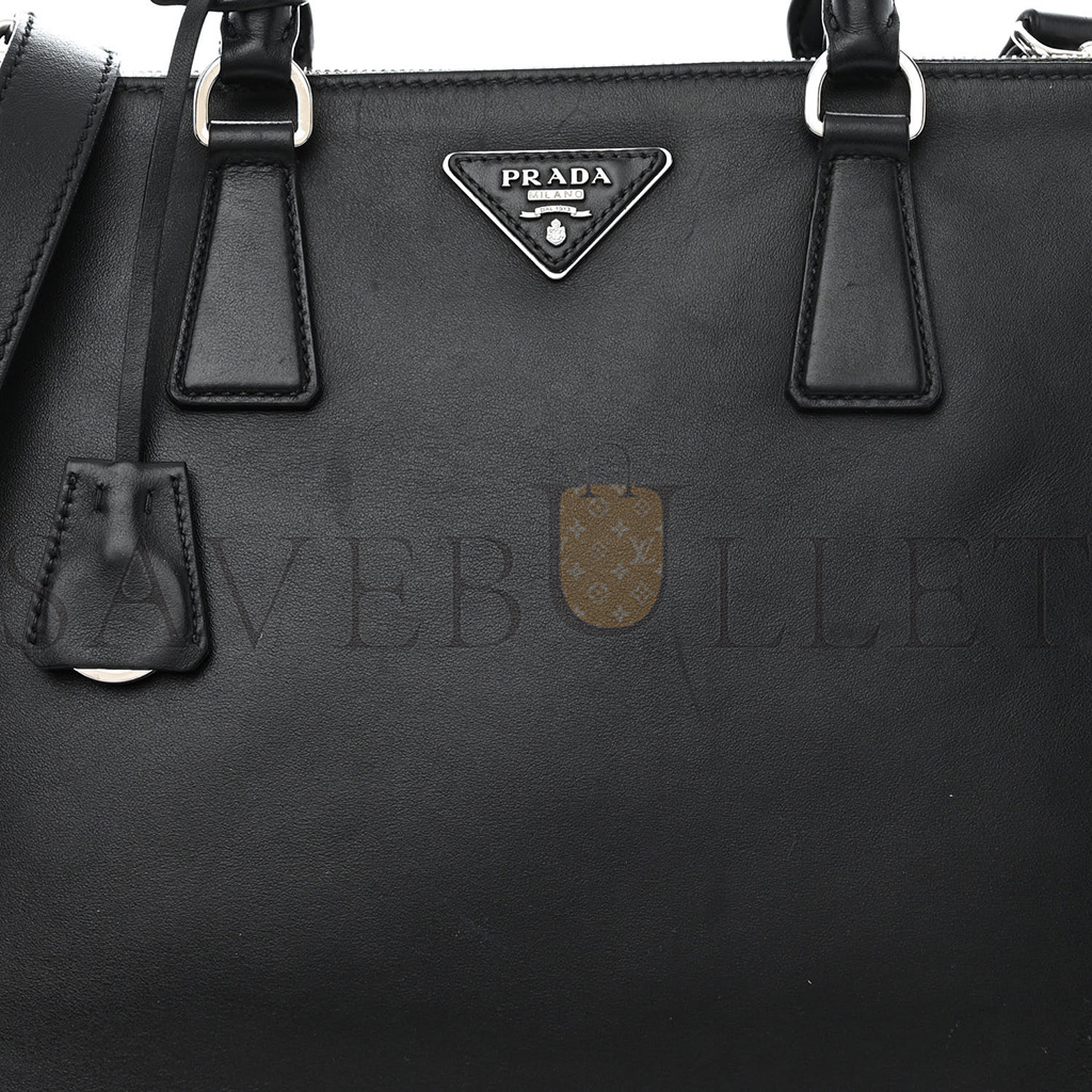 Pra*a soft calfskin galleria double zip tote black (34*25*15cm)