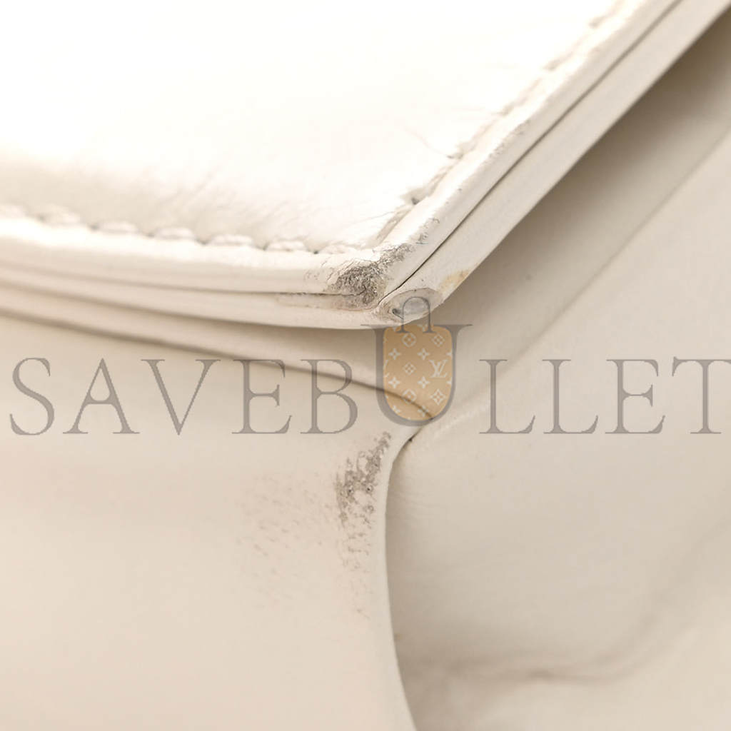 bo*te*ga Ve*ne*ta paper calfskin intrecciato cassette belt bag white (18*10*4cm)