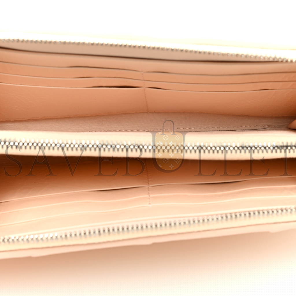 bo*te*ga Ve*ne*ta nappa maxi intrecciato zip around wallet rose mole (19*11*2cm)