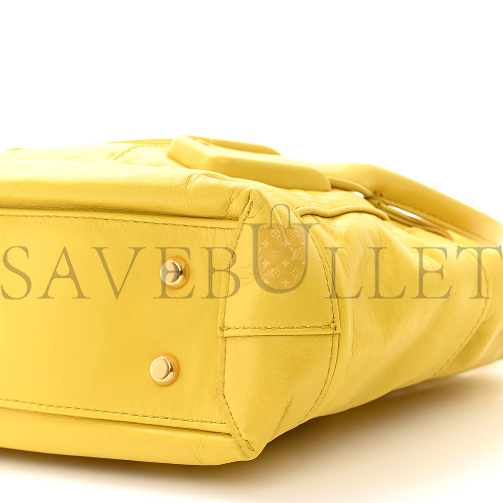 bo*te*ga Ve*ne*ta paper calfskin maxi intrecciato small arco mirabelle (22*19*8cm)