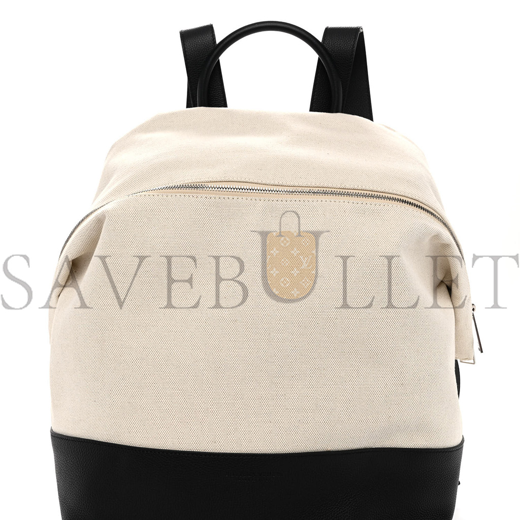bo*te*ga Ve*ne*ta canvas calfskin backpack natural black (39*29*17cm)