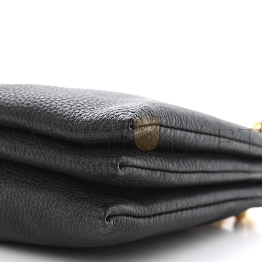 bo*te*ga Ve*ne*ta grained calfskin saint germain chain crossbody pouch black (23*13*3cm)