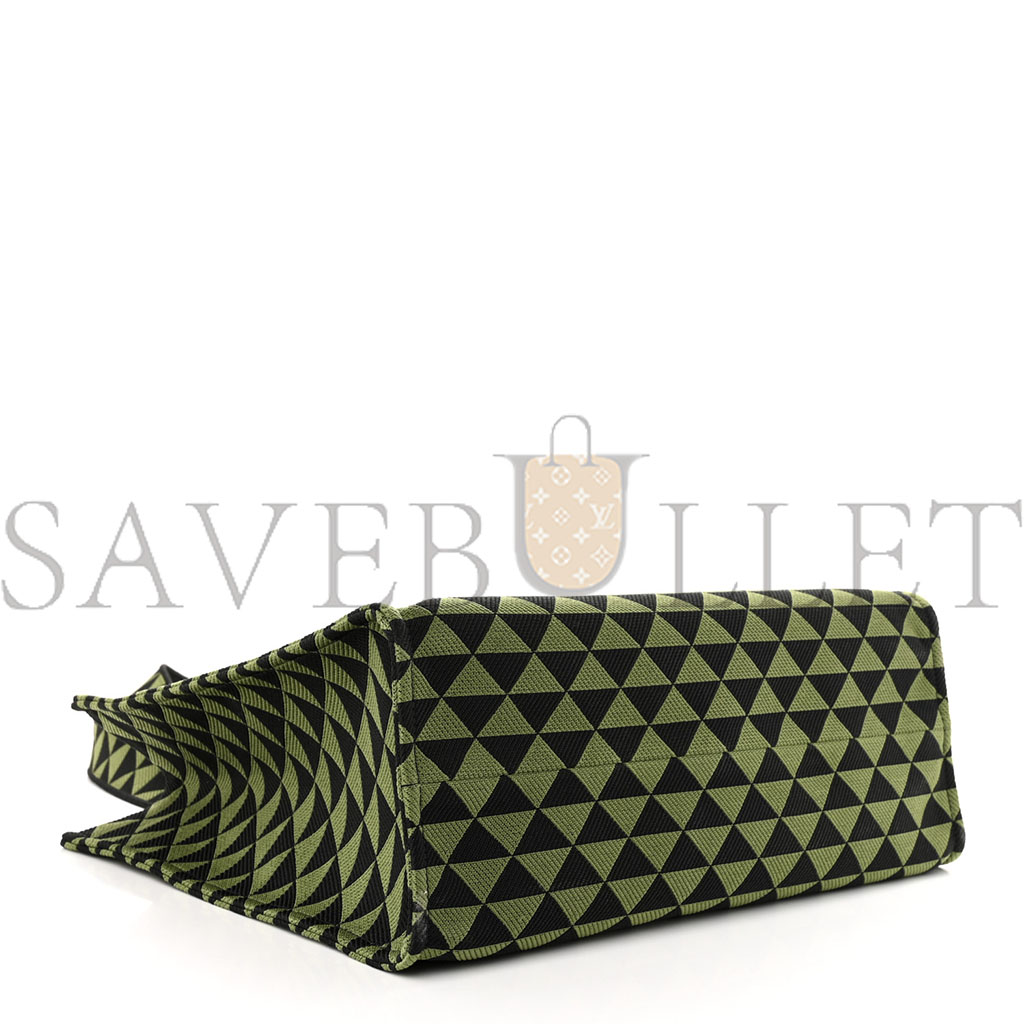 Pra*a fabric embroidered saffiano large symbole tote black edera (43*33*18cm)