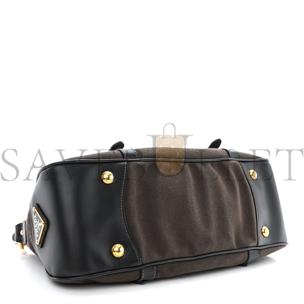 Pra*a jacquard logo tote corda bruciato (34*17*11cm)