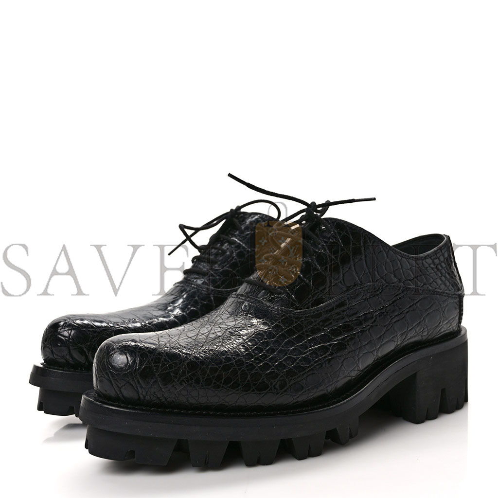 Pra*a crocodile lace up 50mm loafers 39 black