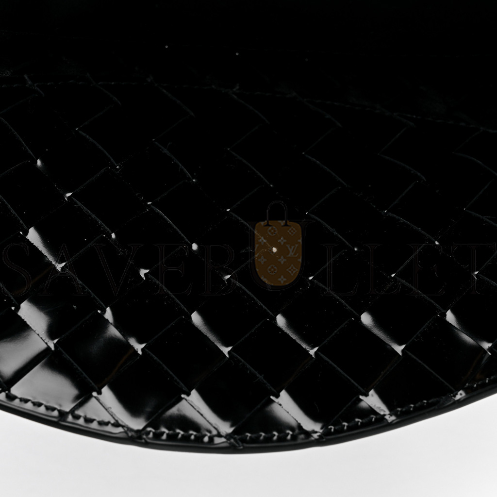 bo*te*ga Ve*ne*ta patent intrecciato shoulder bag black (32*21cm)