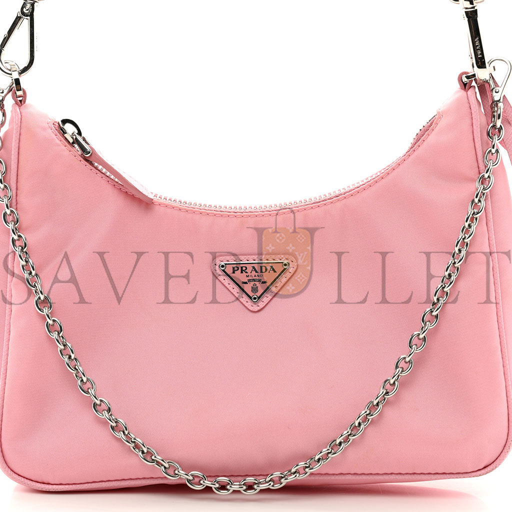Pra*a nylon re-edition 2005 shoulder bag rosa (22*17*6cm)