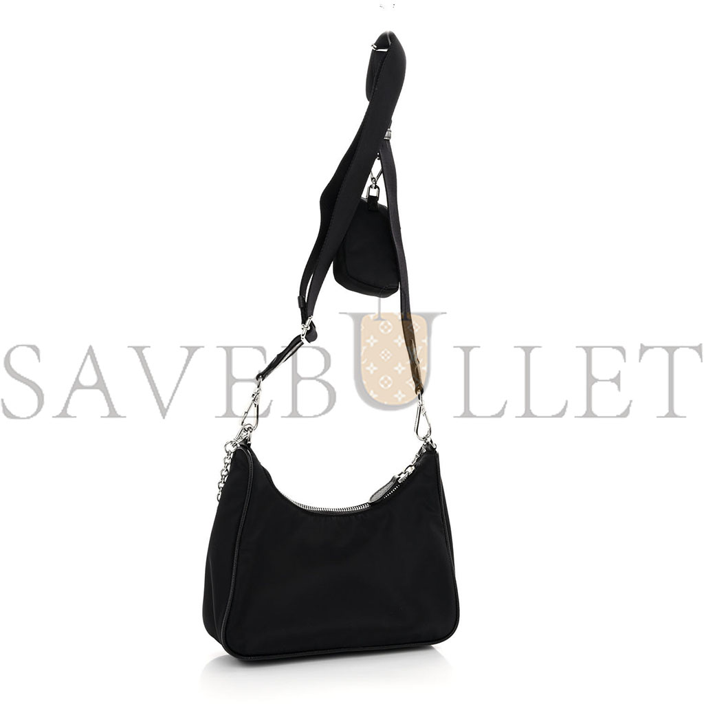Pra*a nylon re-edition 2005 shoulder bag black (23*14*8cm)