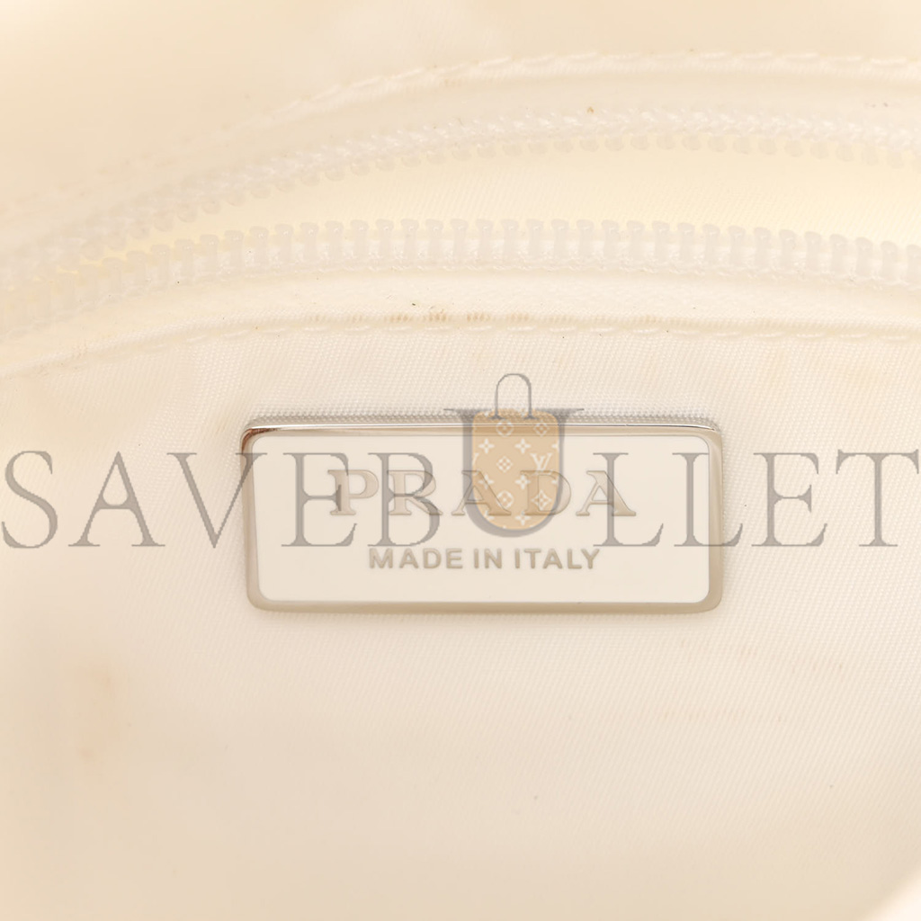 Pra*a re-nylon small padded shoulder bag white (23*16*11cm)