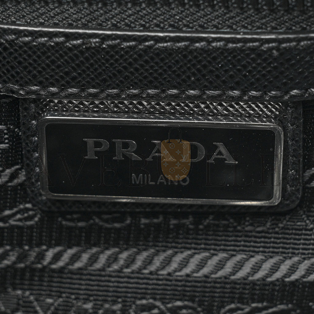 Pra*a re-nylon saffiano messenger bag black (28*25*6cm)