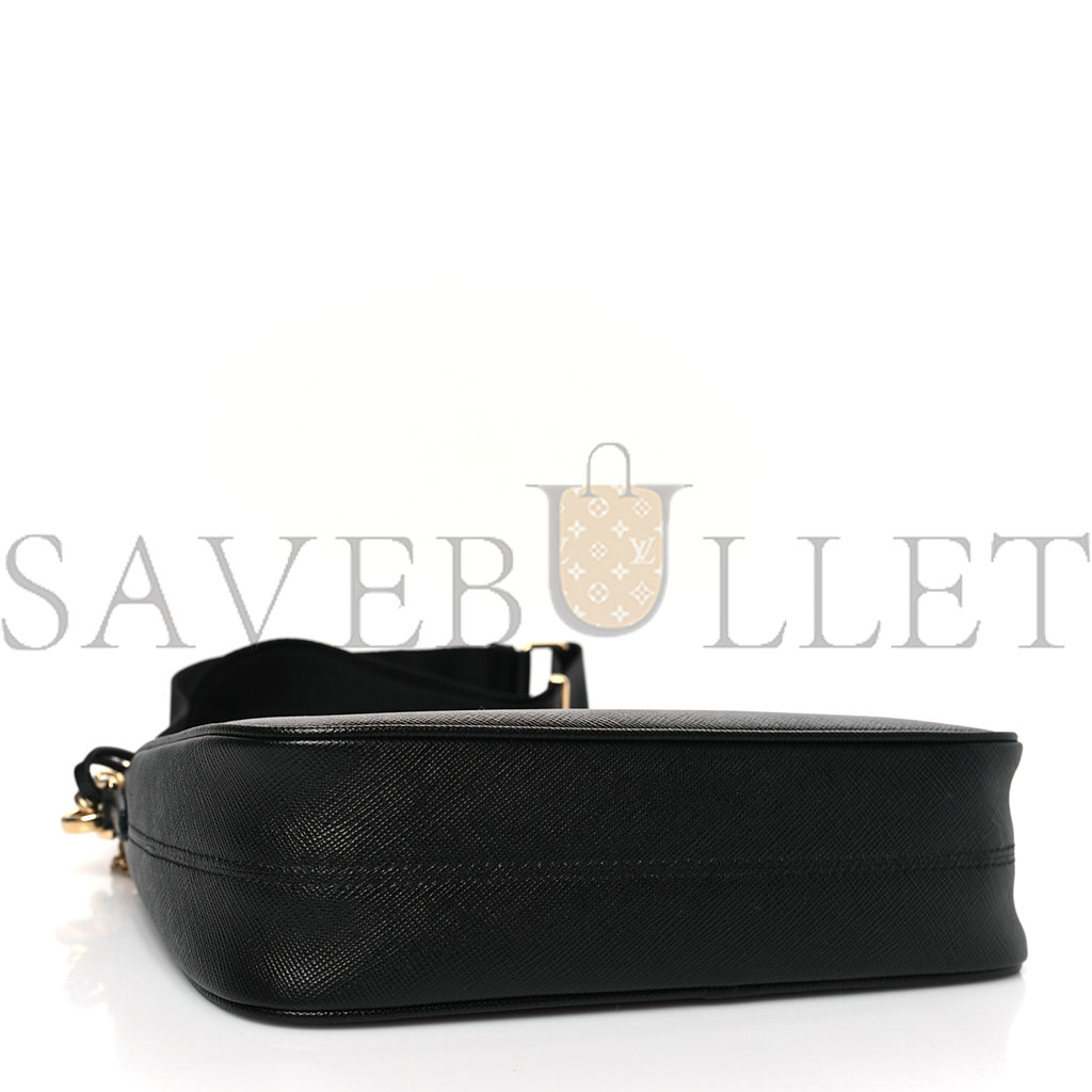 Pra*a saffiano lux re-edition 2005 shoulder bag black (22*17*6cm)