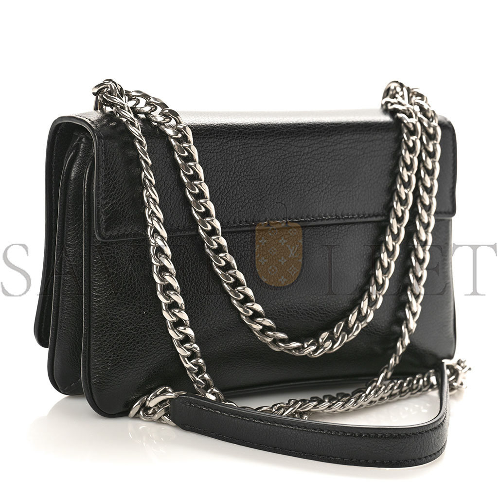Pra*a saffiano chain shoulder bag black (20*13*4cm)