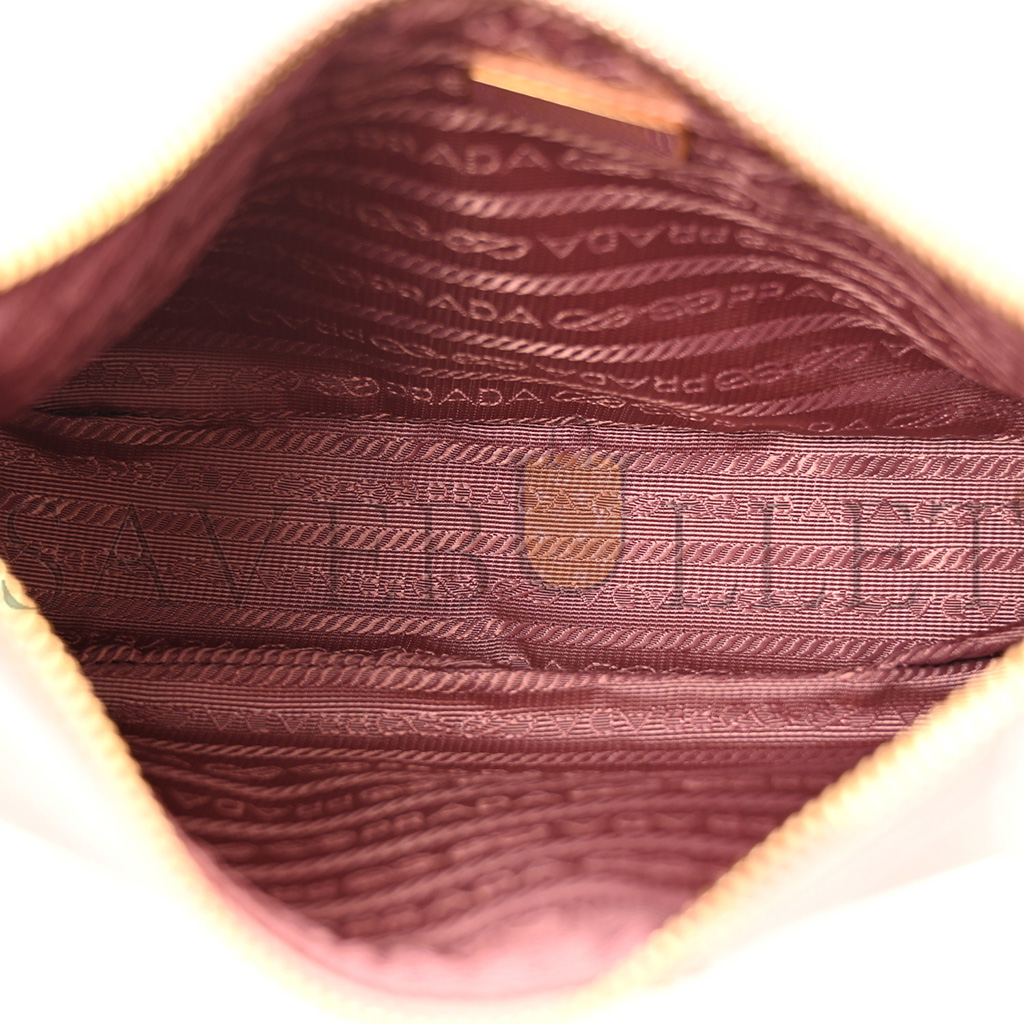 Pra*a saffiano re-edition 2005 shoulder bag alabastro (22*17*6cm)