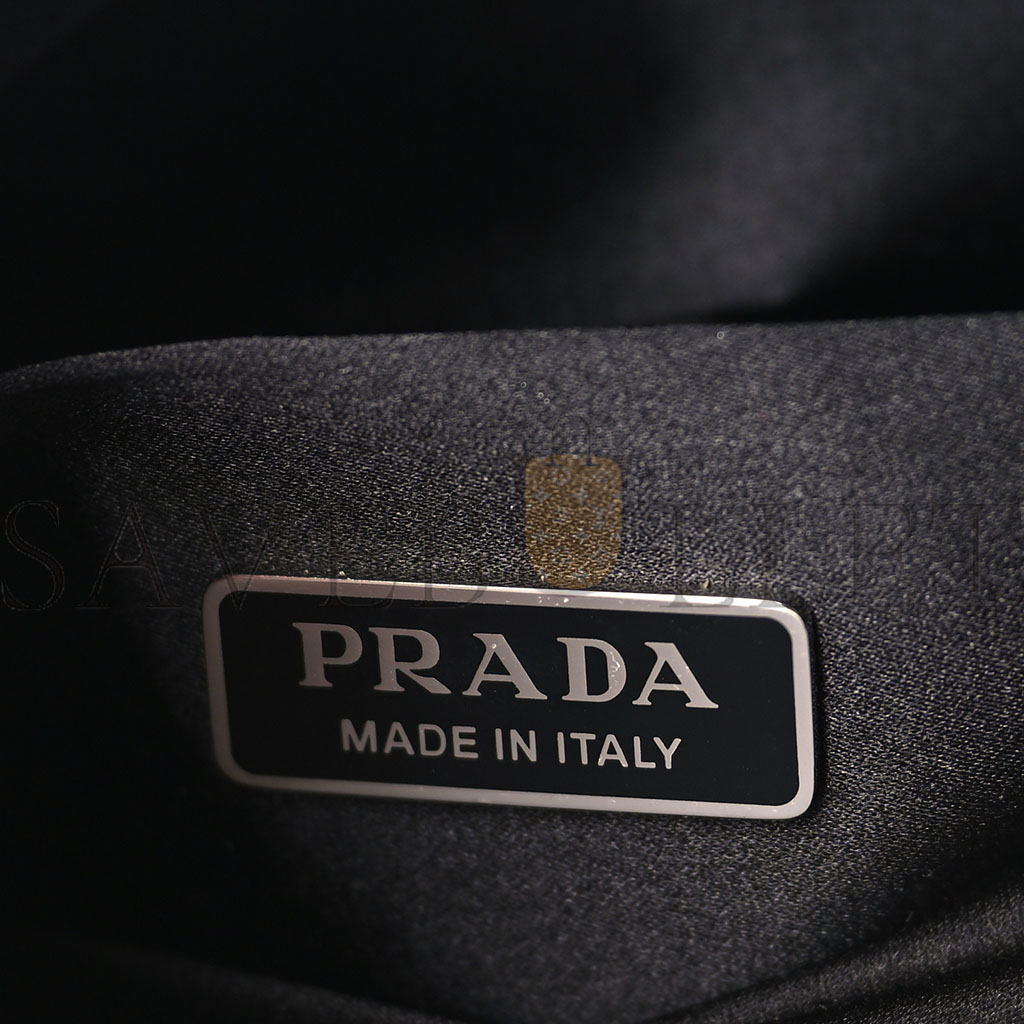 Pra*a satin crystal cleo shoulder bag black (21*19*3cm)