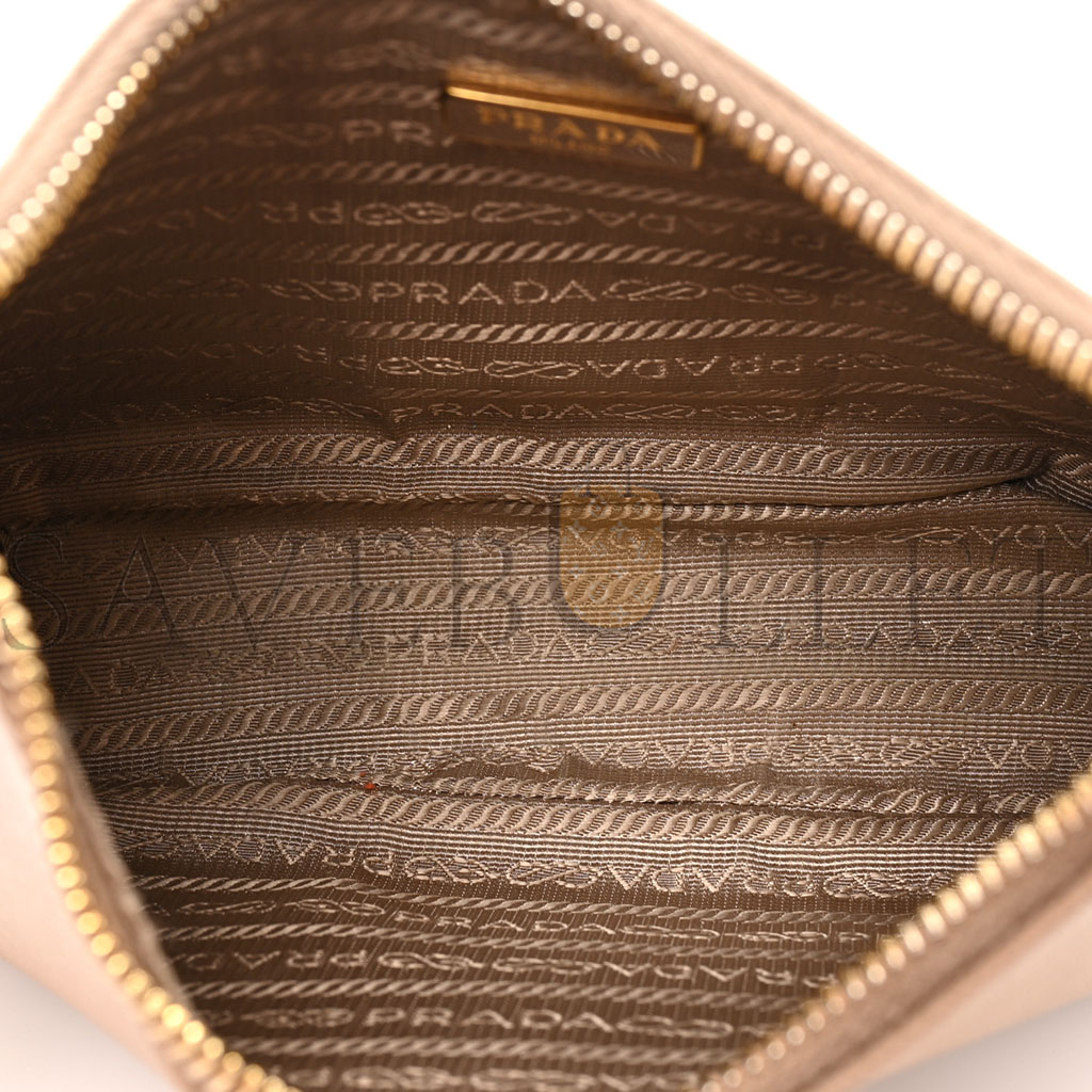 Pra*a saffiano re-edition 2005 shoulder bag cammeo beige (22*12*6cm)