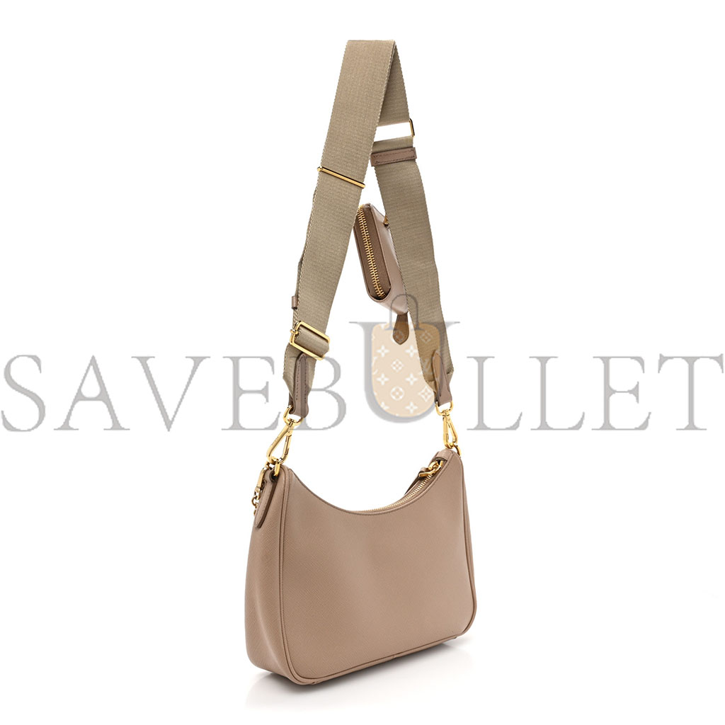 Pra*a saffiano re-edition 2005 shoulder bag cammeo beige (22*12*6cm)