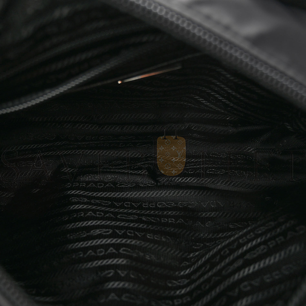 Pra*a tessuto nylon vela re-edition shoulder bag black (25*21*10cm)