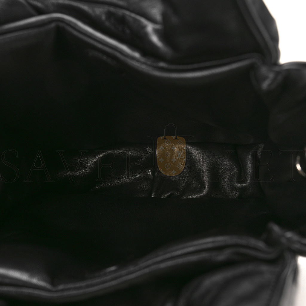 Pra*a soft nappa small padded shoulder bag black (30*25*11cm)