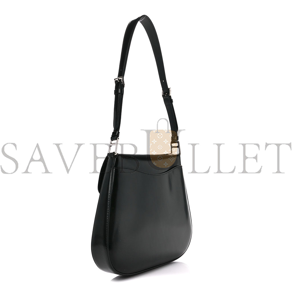 Pra*a spazzolato cleo flap shoulder bag black (22*17*3cm)