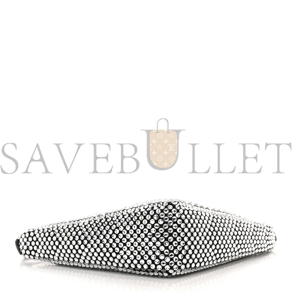 Pra*a satin crystal triangle pouch cristal (26*15*6cm)