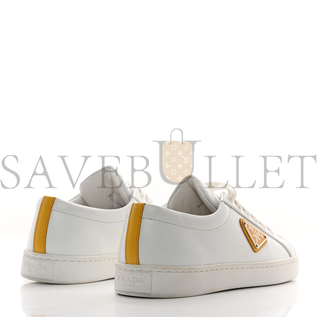 Pra*a spazzolato rois metal triangle logo 25mm sneakers 35.5 white soleil