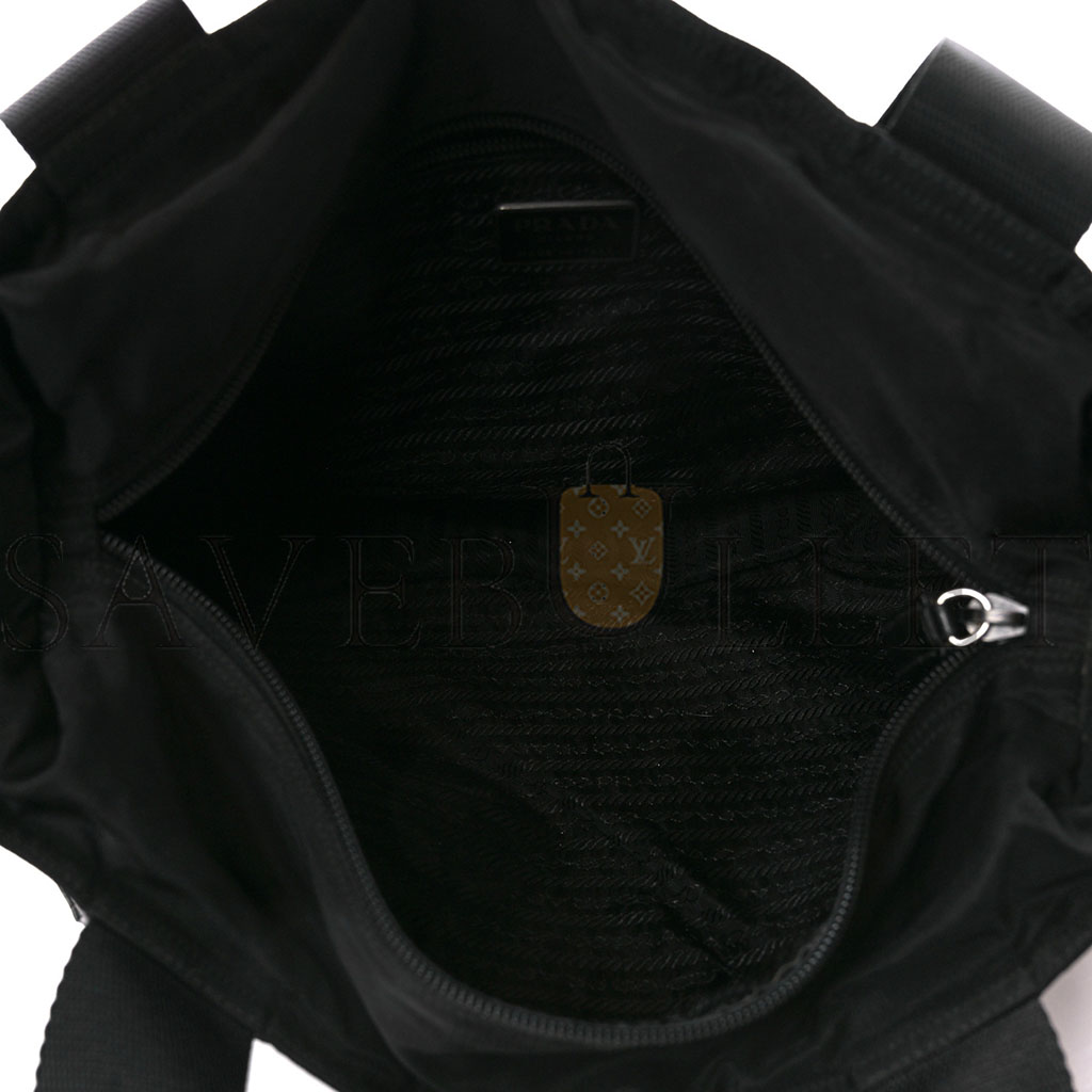Pra*a tessuto nylon saffiano tote black (29*27*15cm)
