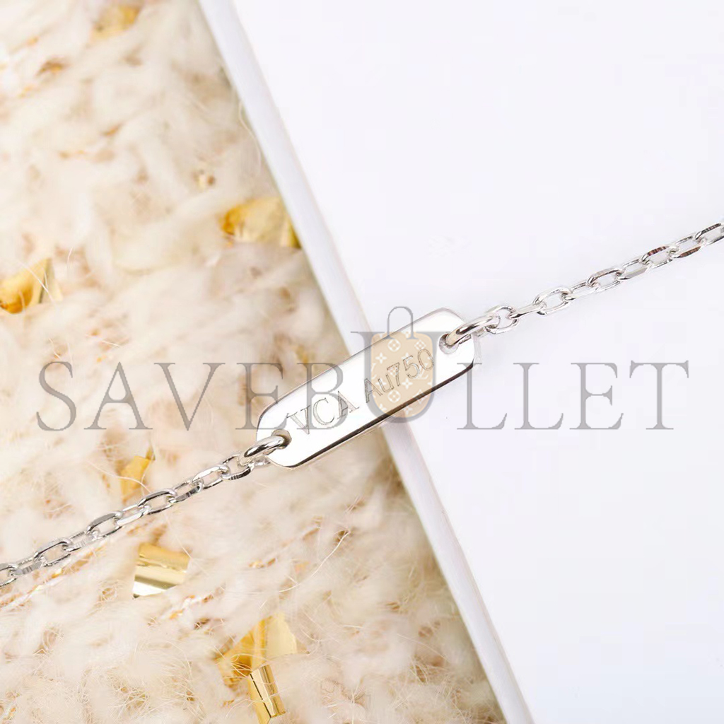 V*N CL*F arpels sweet alhambra butterfly bracelet - white gold, turquoise  vcarf80400