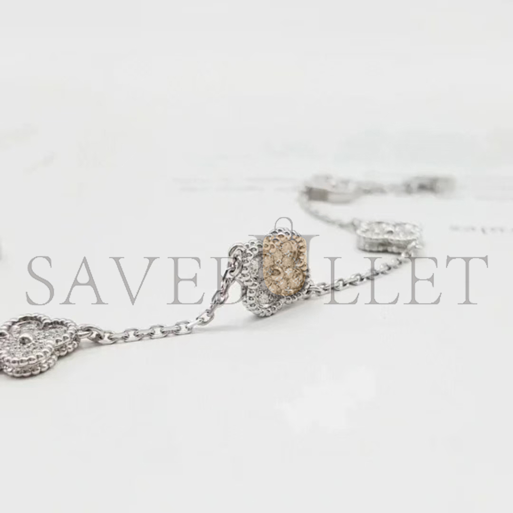 v*n cl*f arpels sweet alhambra bracelet, 6 motifs - white gold, Di*m*nd  vcaro85700