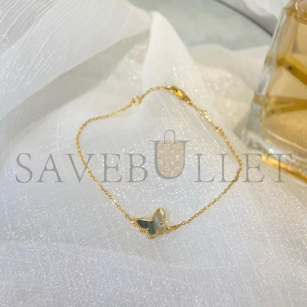 V*N CL*F arpels sweet alhambra butterfly bracelet - yellow gold, mother-of-pearl  vcarf69000