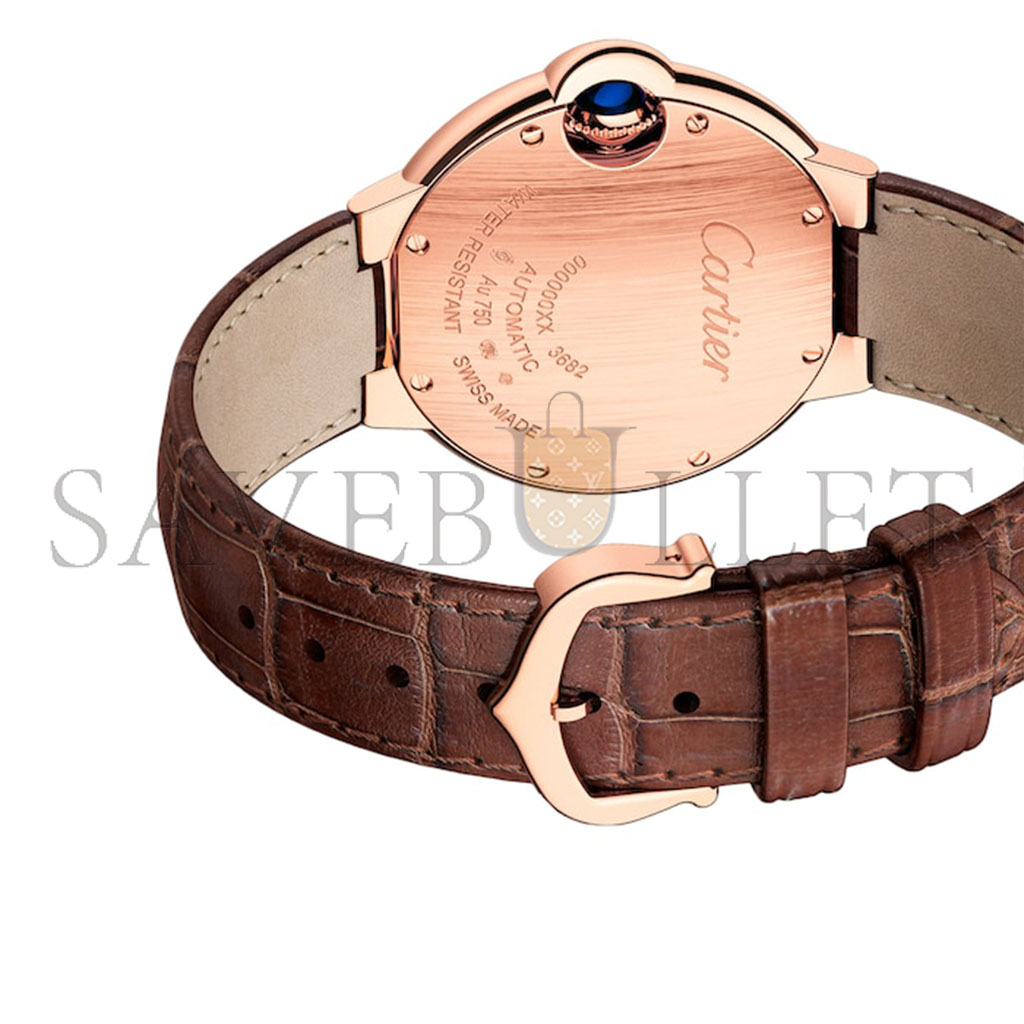 Ca*t*er ballon bleu de Ca*t*er watch 33mm, automatic movement, rose gold, leather w6920097