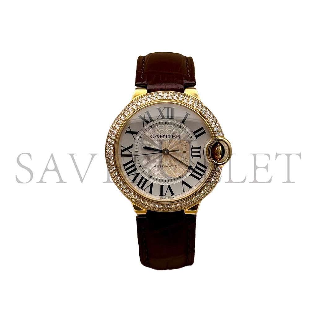 ca*t*er ballon bleu rose gold 36mm Di*m*nd encrusted watch wgbb0009