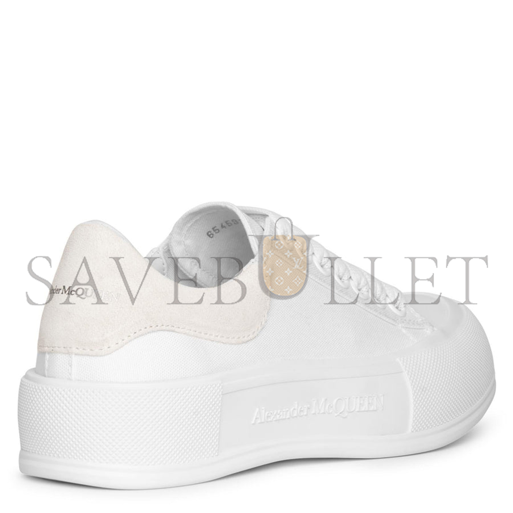 Ale*d*r m*q*en deck plimsoll white canvas 654593w4pq19000