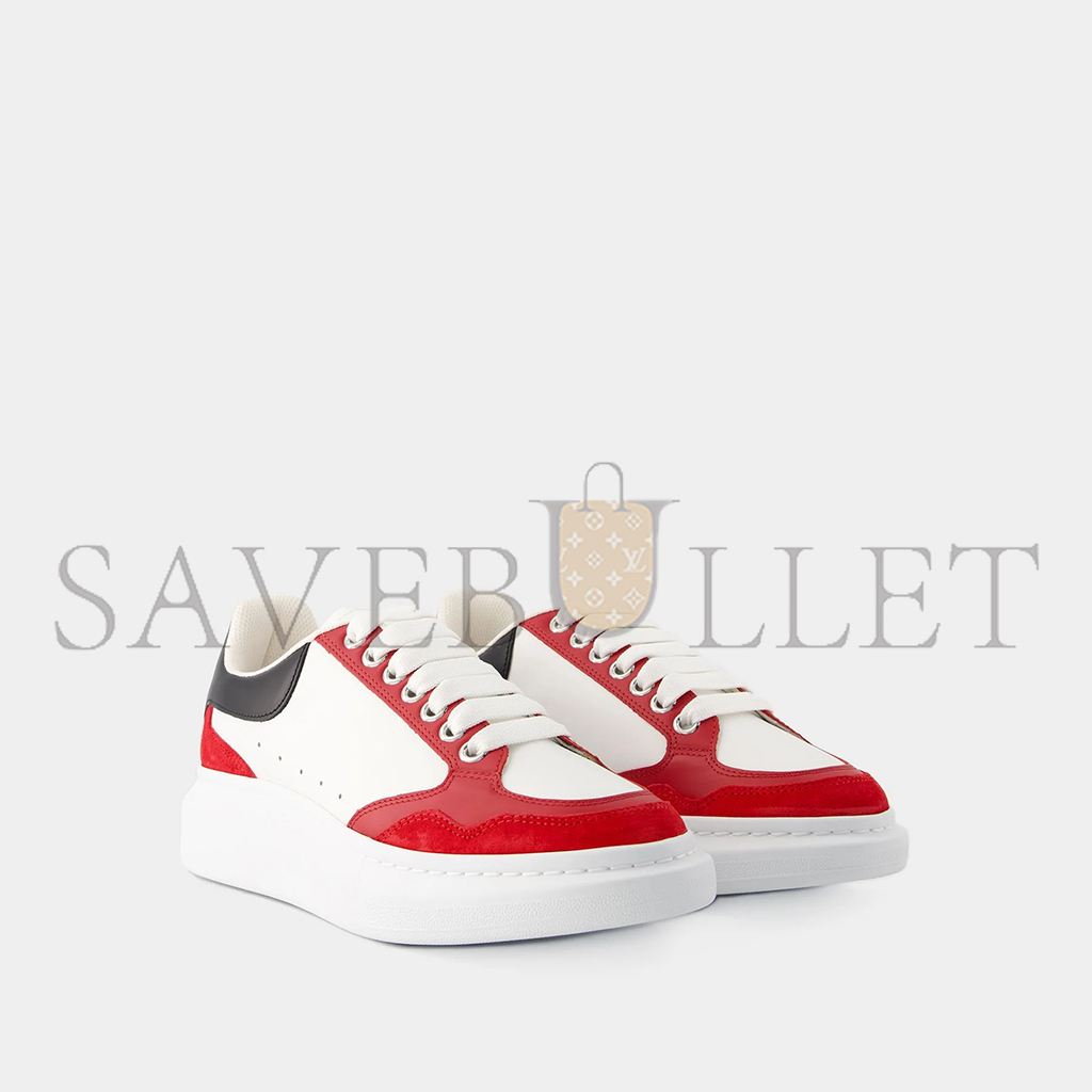 Ale*d*r m*q*en oversized sneakers leather white red 757710wia5v6044