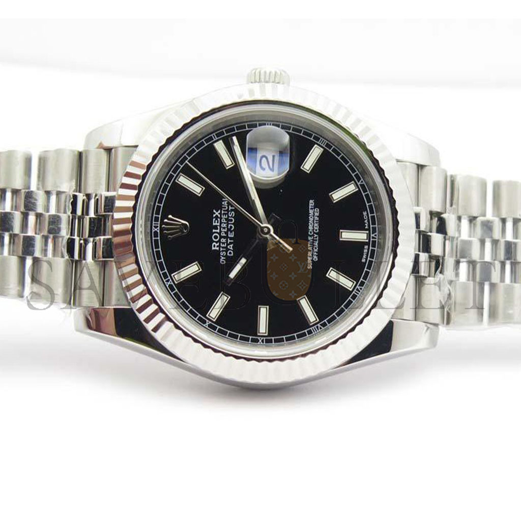 R*l*x datejust 41 oyster, 41 mm, oystersteel and white gold watch 126334